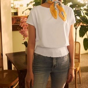Smocked Hem Tee - Melanie Lyne